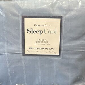 **NWT** Charter Club Cool 400 Thread Count  Stripe Queen Sheet Set